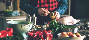 Person cooking food for holiday meals